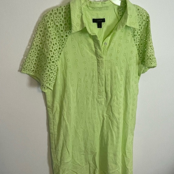 J. Crew Light Green Eyelet Dress - Picture 2 of 6